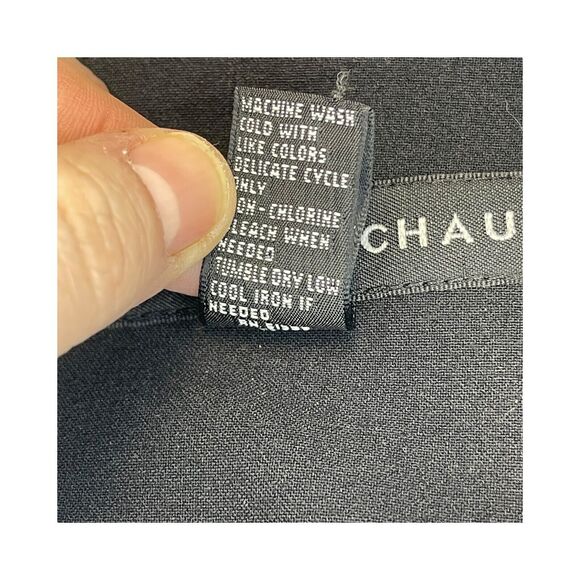 Josephine Chaus A-Line Skirt Women's 12 Black Lined Polyester Stretch Back Slit - Picture 7 of 7